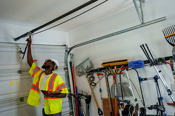 Professional Garage Door Roller Replacement technician working in Smithfield, NC